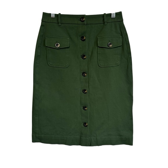BODEN Utility Pocket Midi Skirt Green Size 6 - Picture 2 of 10